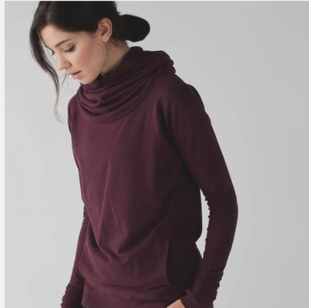 Lululemon Stress Less Hoodie In Heathered Bordeaux Drama Color